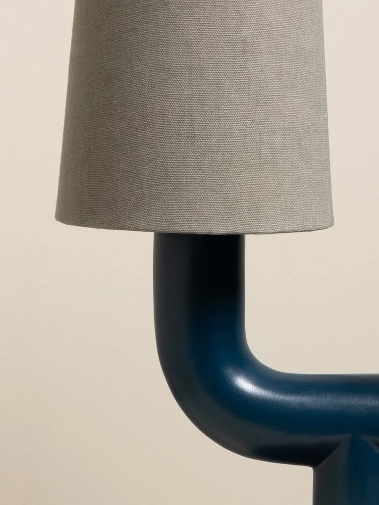 Lampa de masa, cu abajur din bumbac, Twins