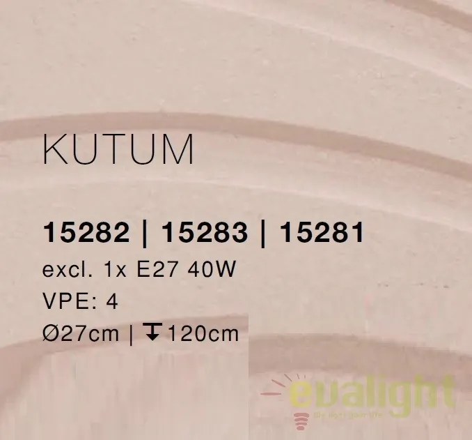 Pendul design Industrial Style Kutum negru 15283 GL