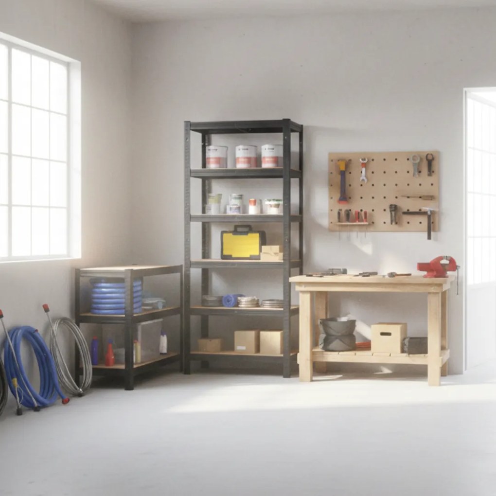 Raft cu capacitate mare HEAVY, max. 875kg, 90x40x180cm, negru Jurhan