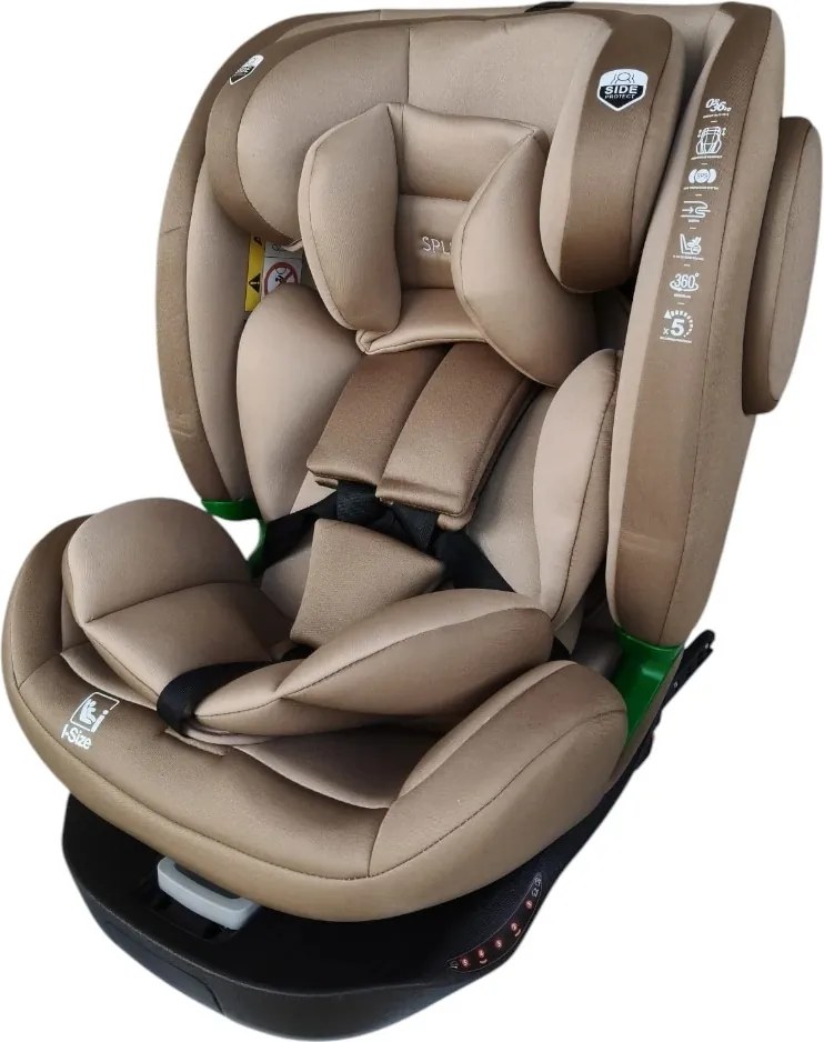 Scaun auto ISOFIX rotatie 360 grade NOVOKIDS Splend'or Edition HD-18, R129 i-Size, 40-150 cm, 0-36 kg, Bej