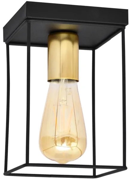 Plafonieră FINN 1xE27/15W/230V negru/auriu