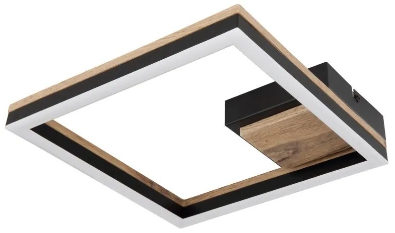 Plafoniera LED design industrial Beatrix negru, maro 27x27cm