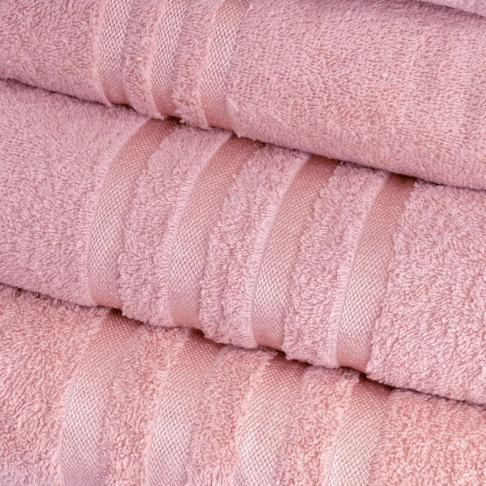 Prosop roz din bumbac din frotir 30x50 cm Simple – Casa Selección
