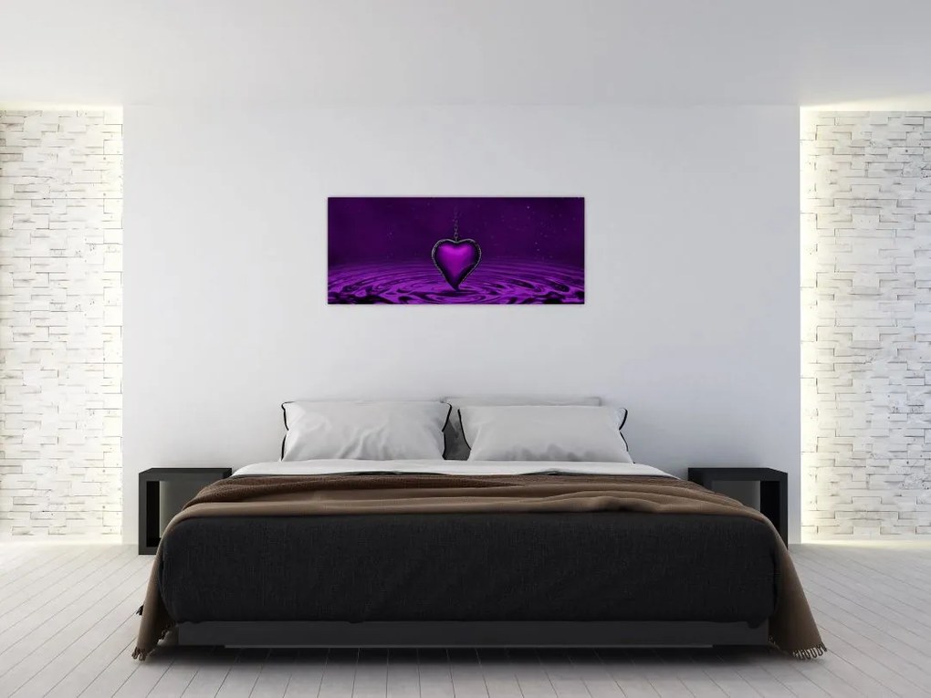 Tablou ci inima violetă (120x50 cm)