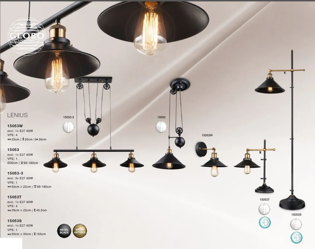 Veioza VINTAGE / Lampa de masa design deosebit LENIUS 15053T GL