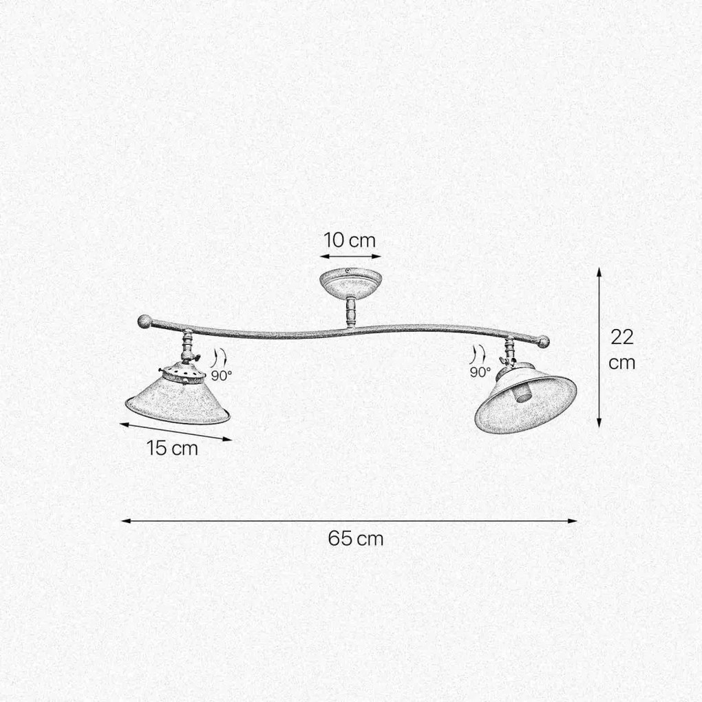 Lustra tavan cu 2 abajure din alama directionabile Vintage Soul