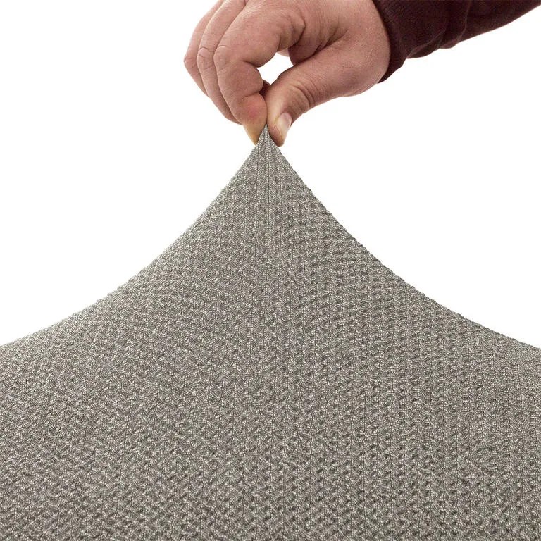 Huse super elastice HARMONIA gri deschis canapea cu otoman dreapta (l. 210 - 320 cm)