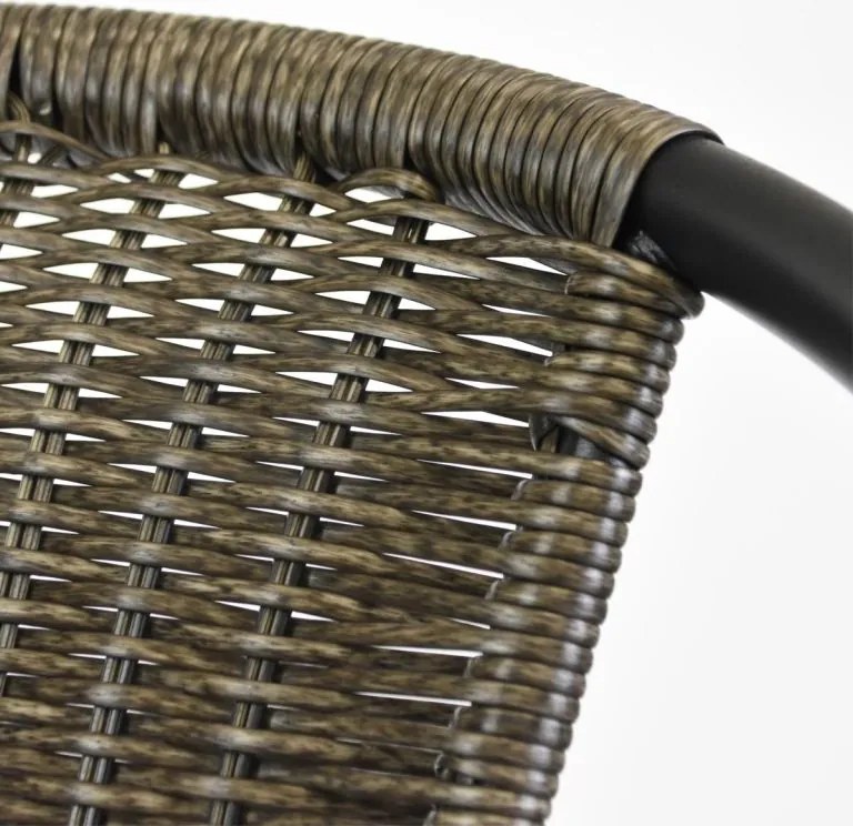 Set de scaune de grădină, stivuibile, gri închis, 4 buc