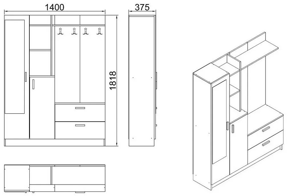 Set de hol Dana White and Atlantic Pine