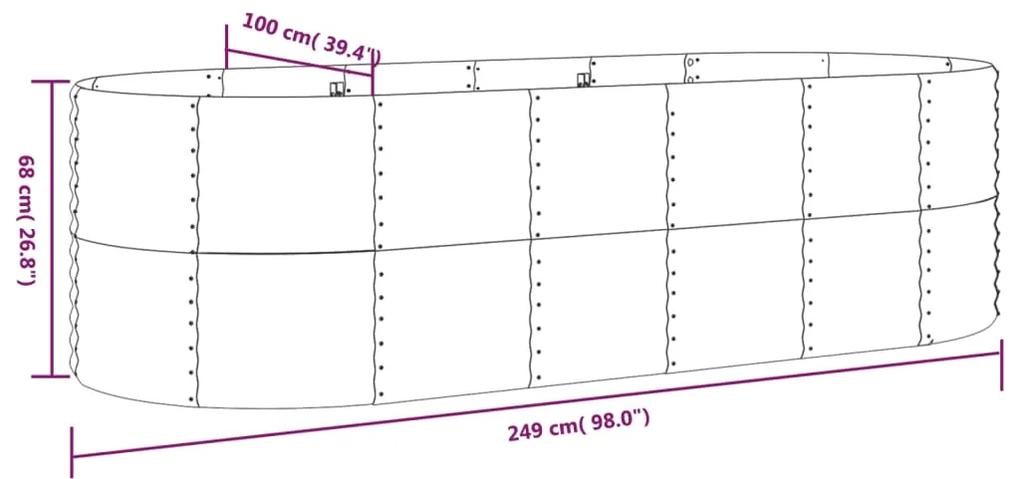 Jardiniera gradina maro 249x100x68 cm otel vopsit electrostatic Maro, 249 x 100 x 68 cm, 1