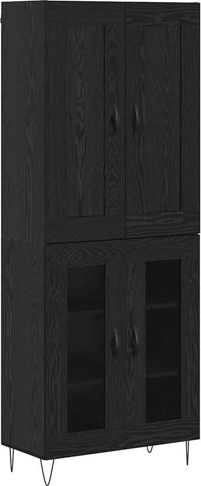 vidaXL Bufet Stejar Negru 69,5 x 34 x 180 cm Lemn compozit