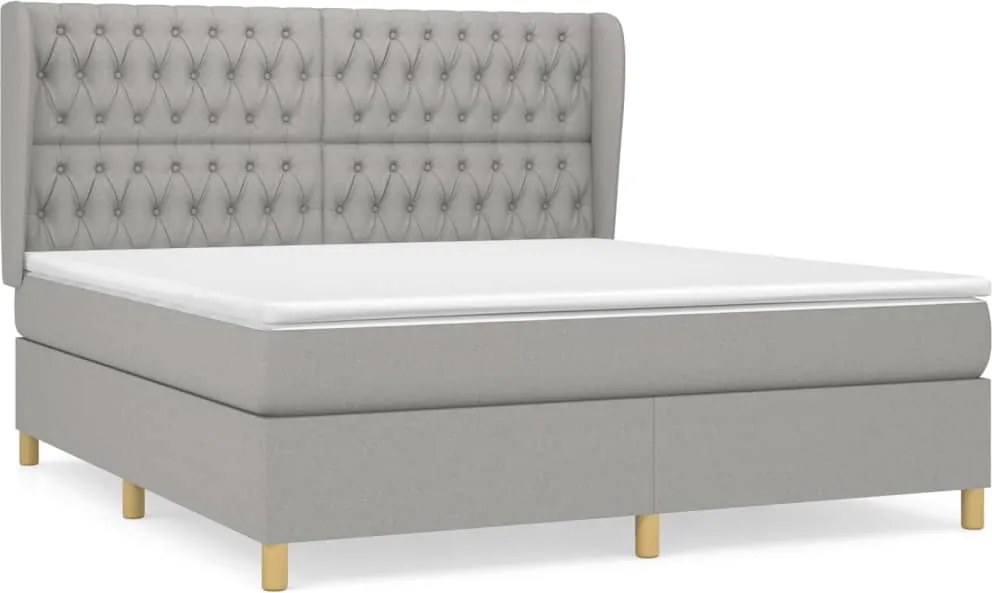 vidaXL Pat continental, gri deschis, 180x200 cm, material textil