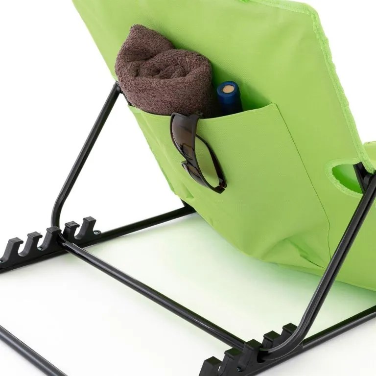 Covor de plajă reglabil cu spătar - verde