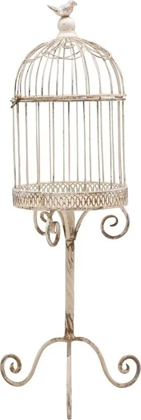Colivie decorativă shabby chic pe suport din metal, H92 cm