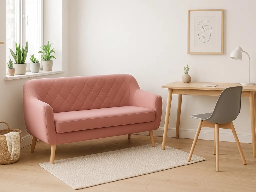 Canapea 2 locuri CORANTI VELVET roz prafuit