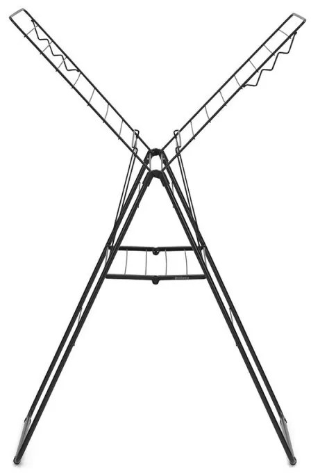 Uscator de rufe Brabantia Hangon 1004165, 20 m, 6 umerase, Reglabil, Blocare copii, Negru/mat