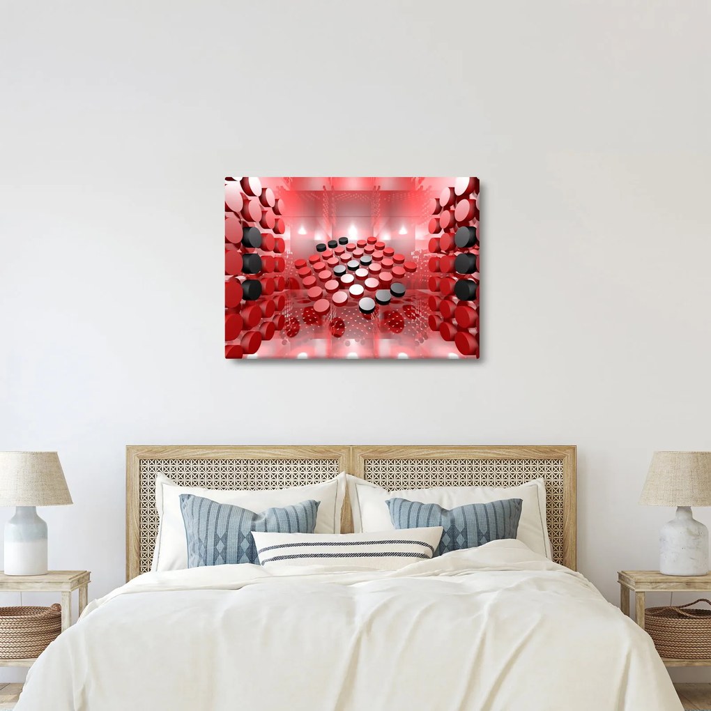 Tablou cu abstracți din butoane (70x50 cm)