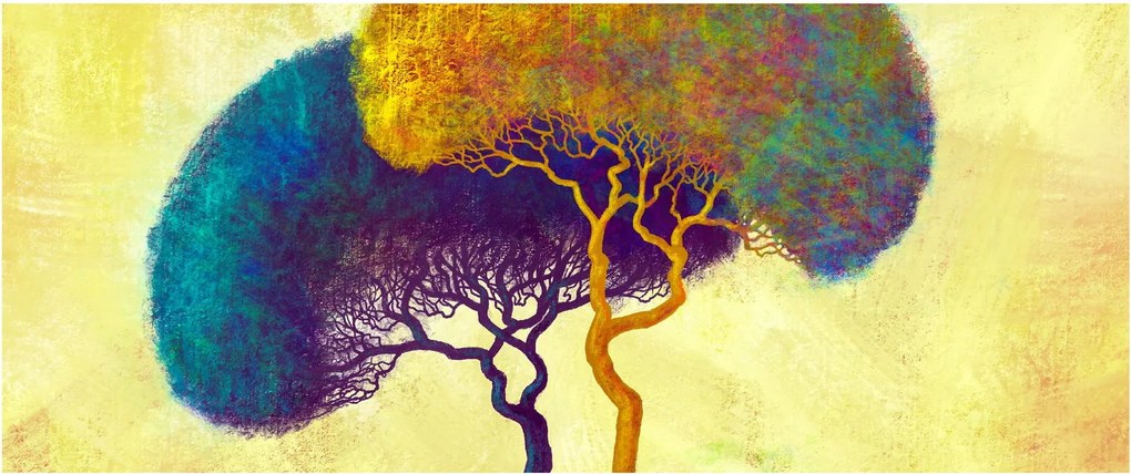 Tablou - Copaci în deal (120x50 cm)