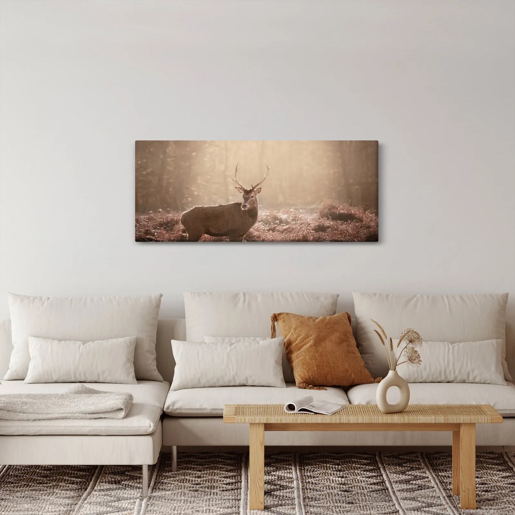 Tablou - Cerb în pădure (120x50 cm)