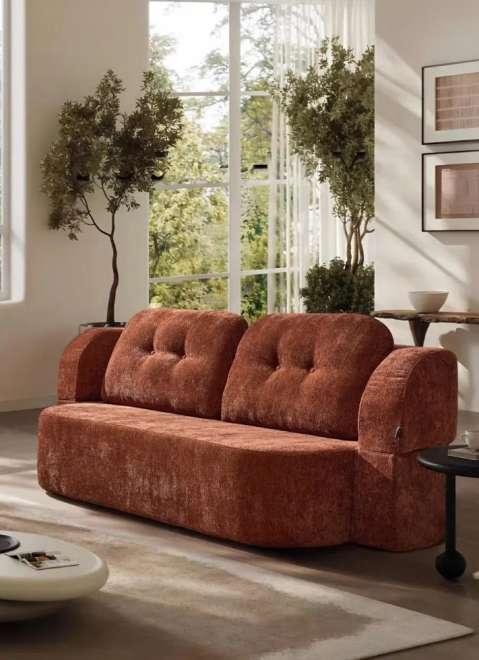 Canapea extensibilă din spumă cu memorie – 200x100x70 cm – design modern și funcțional (Culoare: Maro)