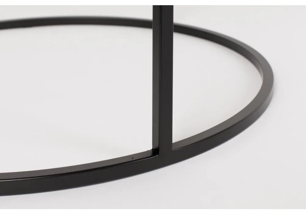 Masuta de cafea rotunda ceramica neagra Glazed