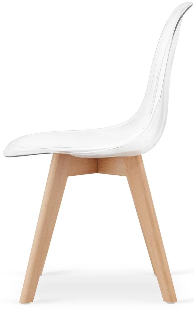 Scaun KITO transparent cu picioare din fag