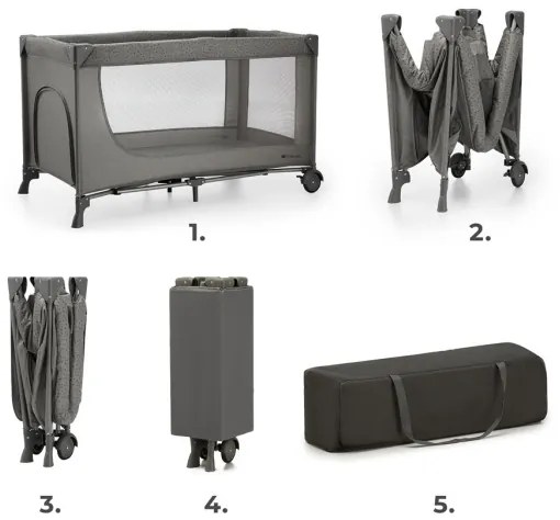 Pătuț de voiaj KINDERKRAFT JOY 2 gri