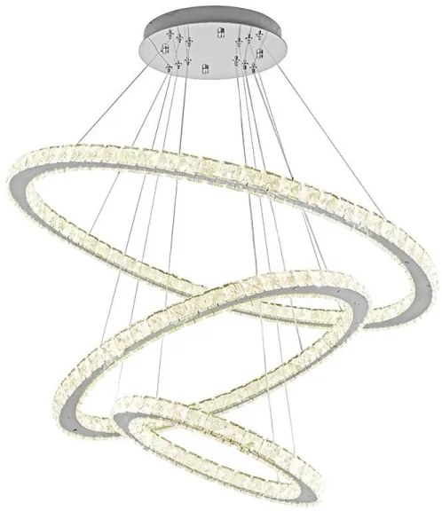 Lustră LED dimabilă pe cablu LED/210W/230V 3000-6500K argintiu + telecomandă