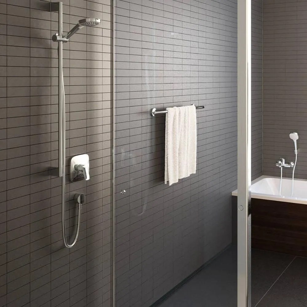 Baterie dus Hansgrohe Logis incastrata pentru corp ingropat, crom