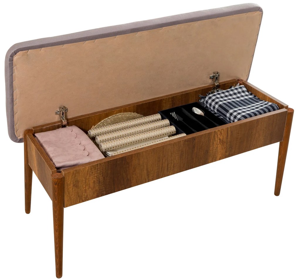 Set mobilier sufragerie Vlasta 1 (nuc + gri) (pentru 4 persoane). 1072192
