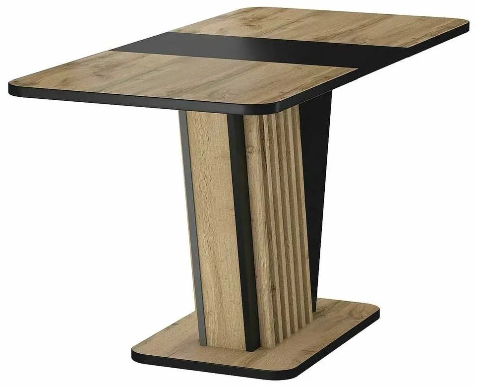 Masă de bucătărie Tigras, stejar artisan / negru
