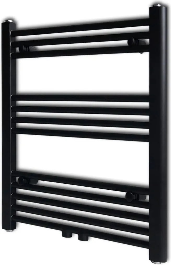 vidaXL Radiator port-prosop încălzire centrală baie drept negru 600 x 764 mm