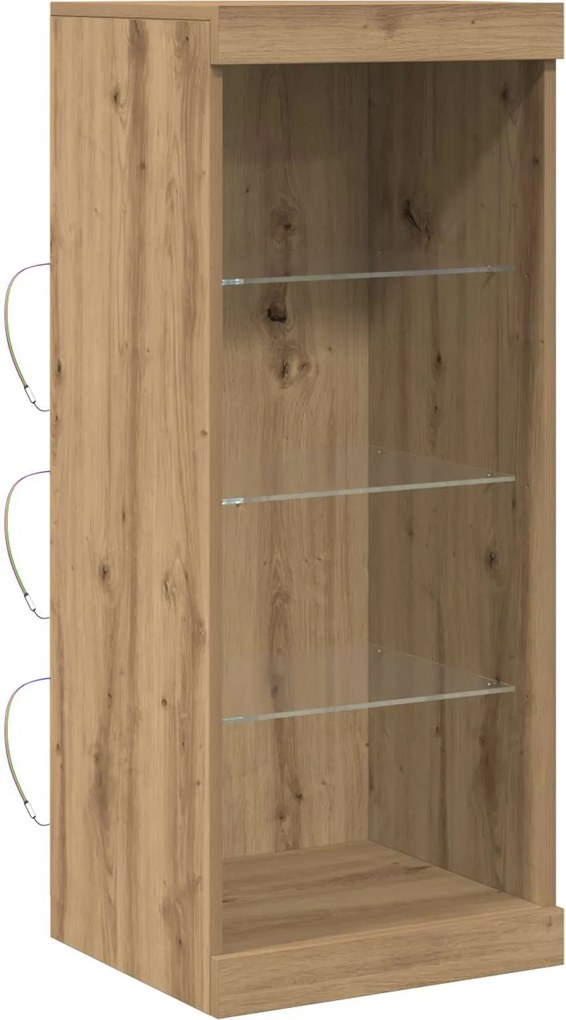 vidaXL Bufet LED Stejar Artizanal 41 x 37 x 100 cm Lemn compozit