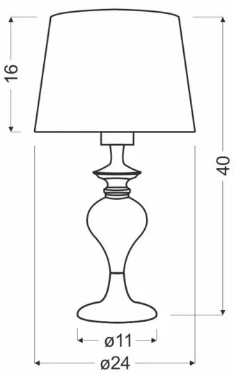 Lampă de masă PRIMA GOLD 1xE27/60W/230V negru/auriu