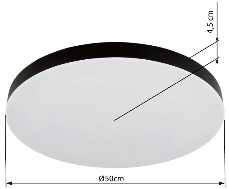 Plafoniera LED design modern simplu MATTHEW D-50cm negru/opal