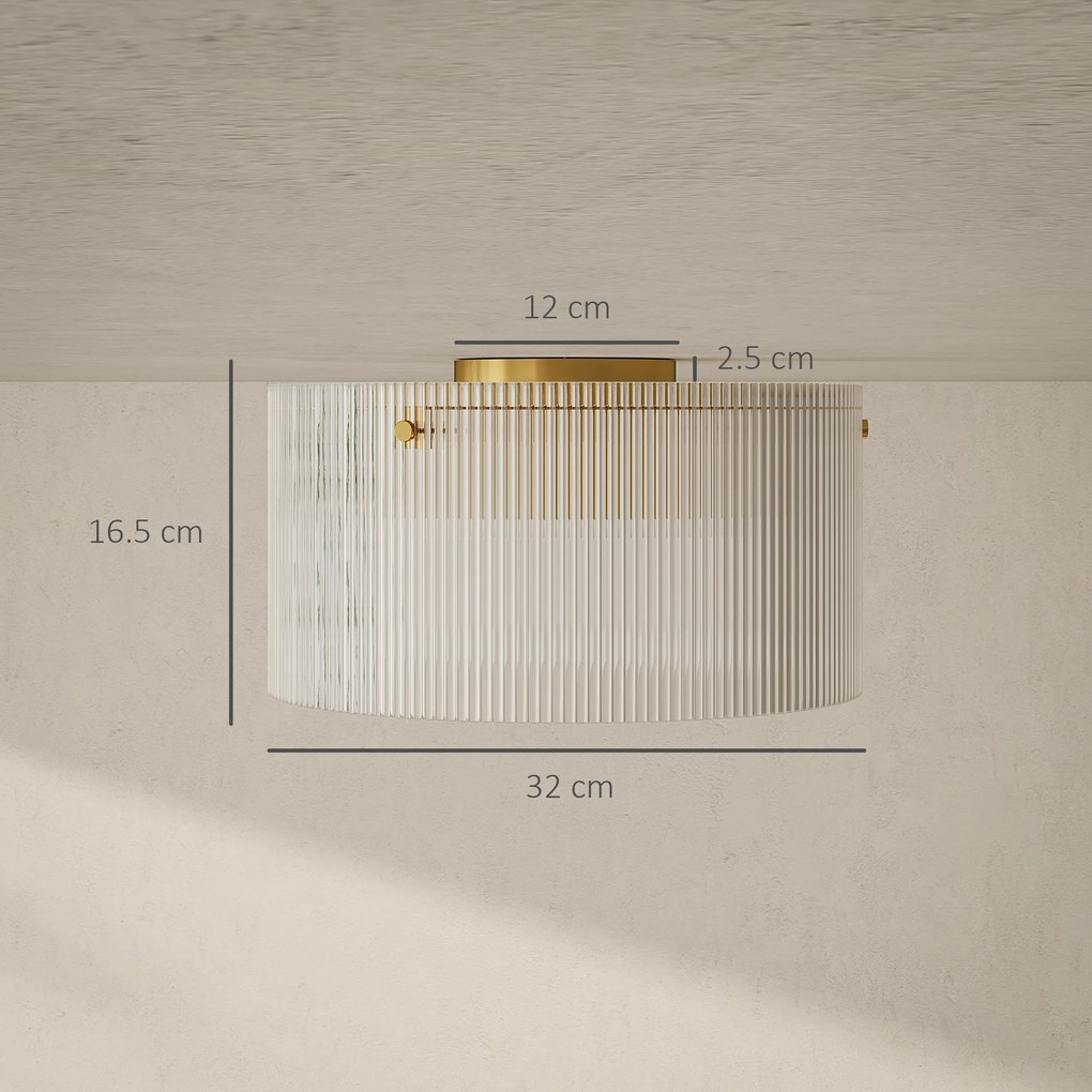 HOMCOM Plafonier LED 40W cu bază E27 modern pentru sufragerie, hol, sufragerie, bucătărie, transparent | Aosom Romania