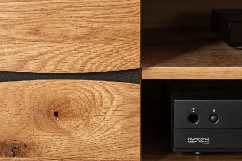 Comoda TV design industrial Living Edge 160cm, stejar salbatic