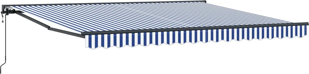 vidaXL Copertină Albastru și Alb 350 x 250 x 165 cm