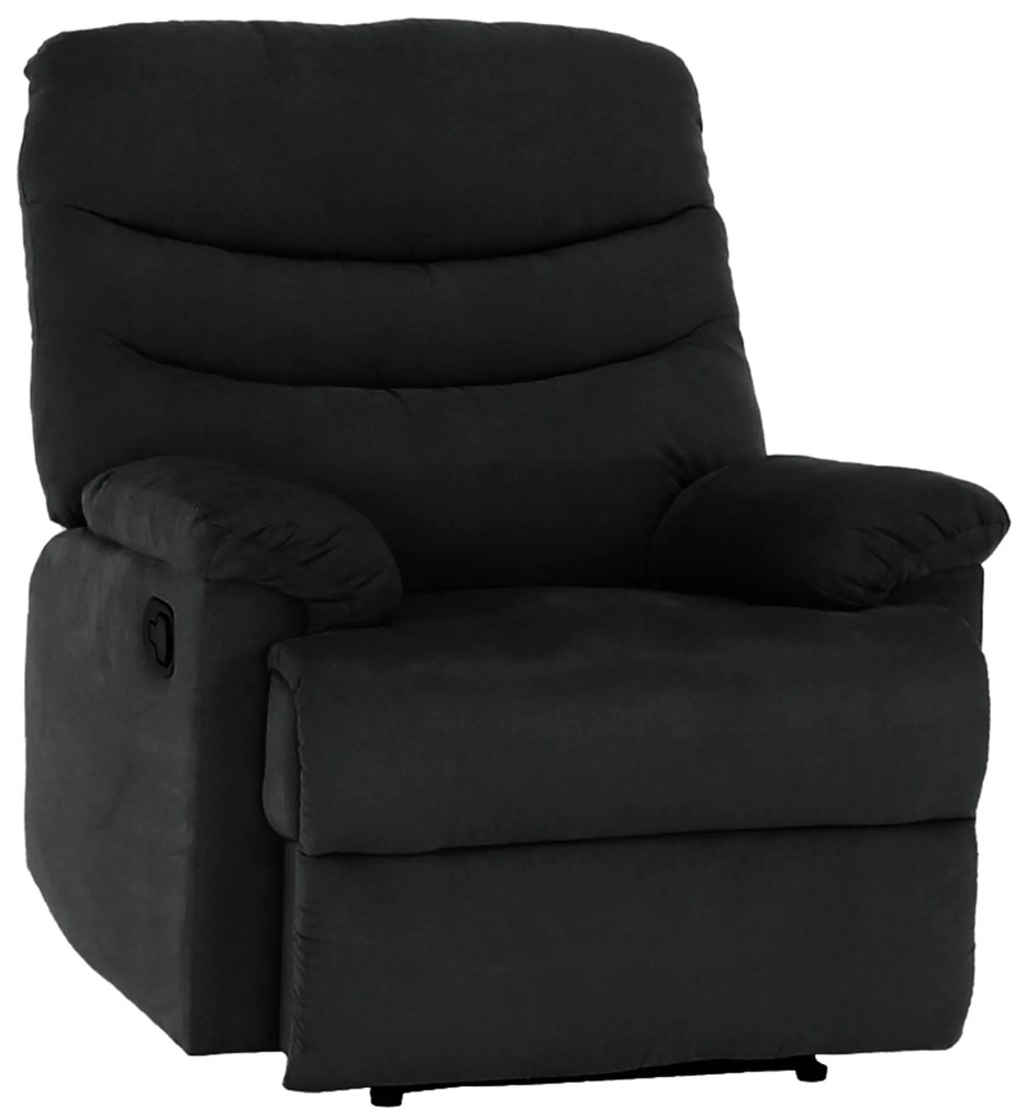 Fotoliu recliner masaj tapiterie catifea neagra Lambert 86x99x97 cm Elegant DecoLux