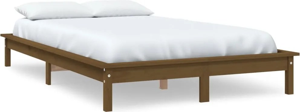 vidaXL Cadru de pat Super King maro miere 180x200 cm lemn masiv pin