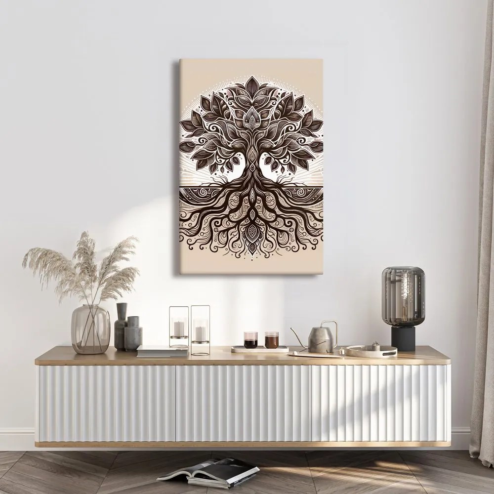 Tablou arborele vieții decorativ pe bej