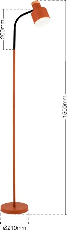 Lampa de podea cu spot directionabil Gili rosu coral