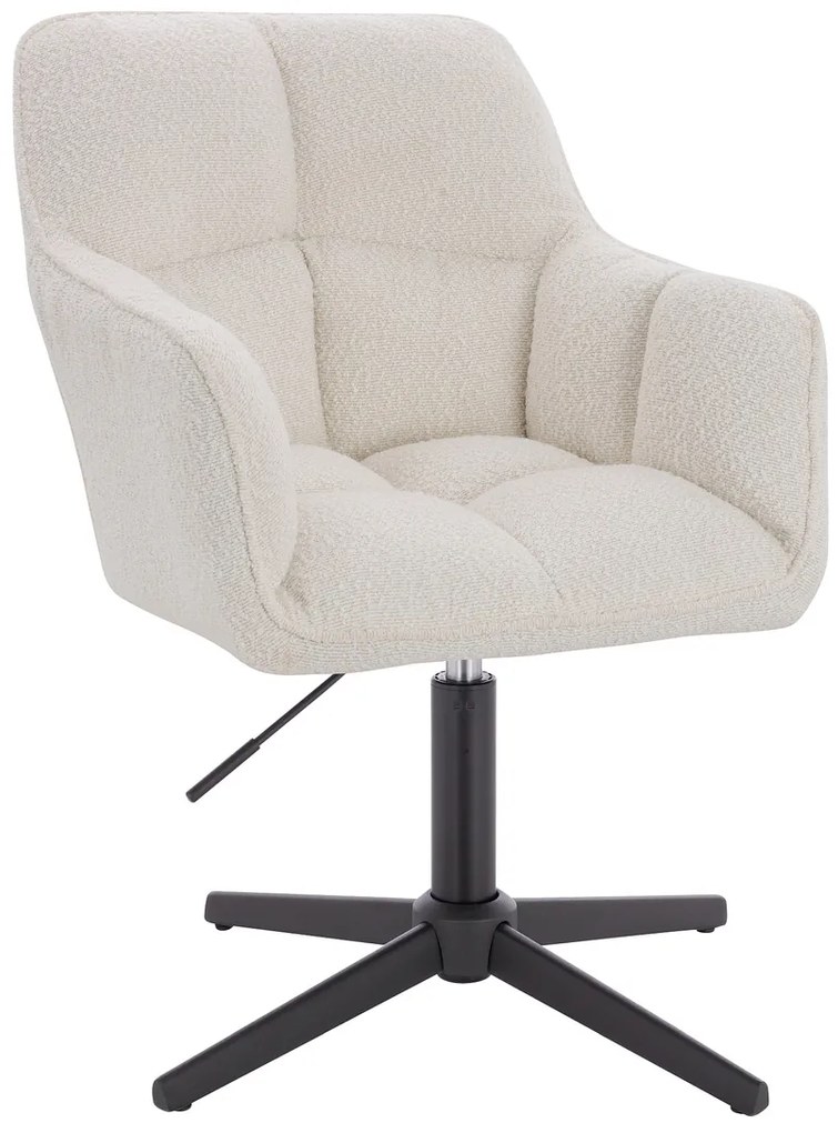 HR550CROSS Scaun Crem Boucle cu Bază Neagră