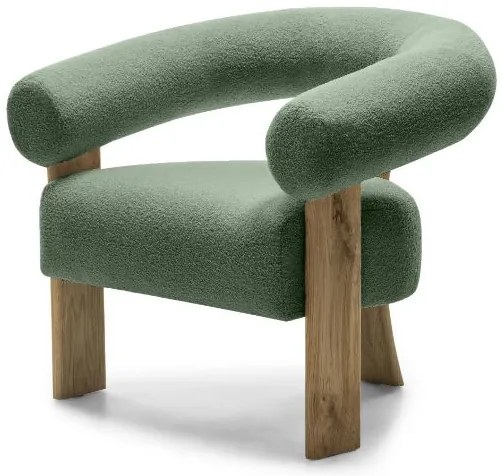 Fotoliu design verde închis KOKEI, stejar