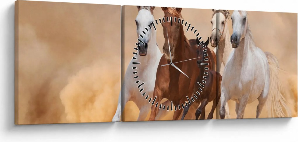 Tablou - Herghelie de cai (cu ceas) (90x30 cm)