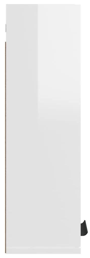 Dulap de baie montat pe perete, alb extralucios, 32x20x67 cm Alb foarte lucios, 1