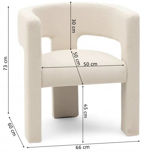 Fotoliu design bej deschis ALPAH LOOP