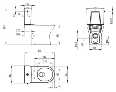 Deante CDJD6RPS - Vas WC pe pardoseală cu capac JASMIN, ceramică/alb
