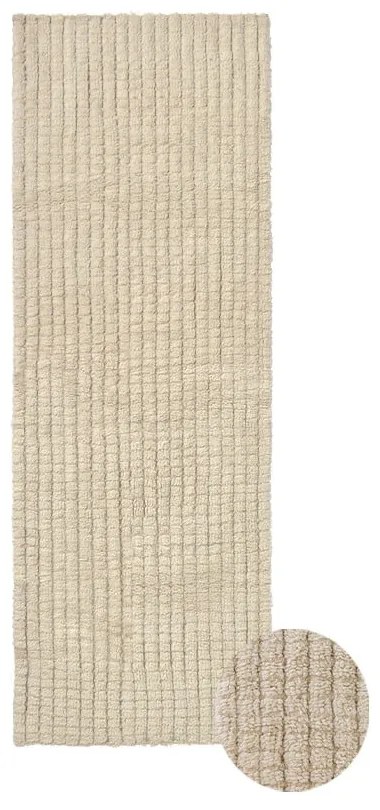Covor tip traversă bej lavabil/țesut manual din lână 80x230 cm Unexpected Wool – Lorena Canals