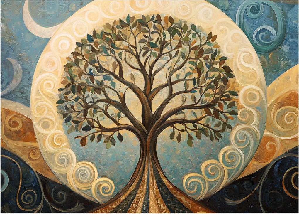 Tablou – Arborele vieții și spirale (70x50 cm)